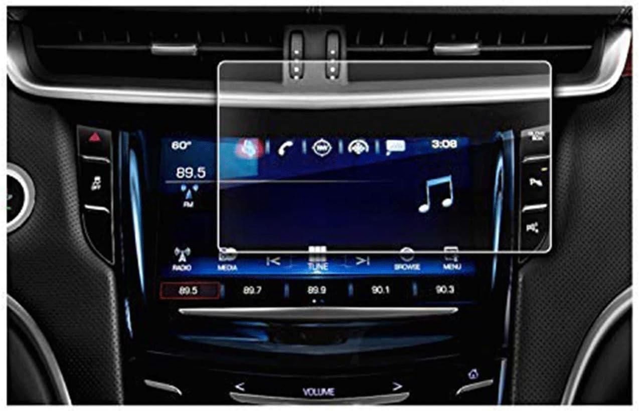 2015-2018 Cadillac XTS 8In Display Navigation Screen Protector, R RUIYA HD Clear Tempered Glass Screen Guard Shield Scratch-Resistant Ultra HD Extreme Clarity