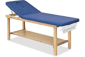 VEICAR Exam Table with Paper Roll Dispenser & Shelf, 27.5" Width Comfortable Medical Exam Table & Bed for Treatment Clincal, Adjustable Back, Hardwood Frame, Low Maintenance and Holds Up to 400 Lbs