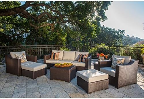 Amazon Com Corvus Matura Outdoor 9 Piece Patio Wicker Seating Set Furniture Decor