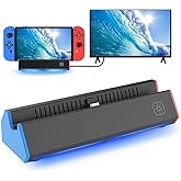 iPLYGAM Switch Dock for Nintendo Switch1/OLED, Portable Switch Docking Station with 4K HDMI/USB Port/Type Port, Replacement for Nintendo Dock Charging Stand (NO Cable Included)
