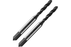 Litoexpe 2 Pcs M4 x 0.7 Spiral Flute Thread Tap, HSS Machine Metric Threading Tap, Round Shank with Square End, H2 Tolerance