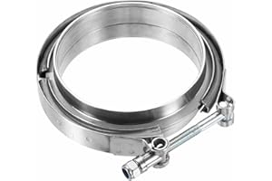 HARFINGTON V Band Clamp with Flange 4.5 Inch 304 Stainless Steel Male Female V-Band Exhaust Clamp Flange Kit for Auto, Silver