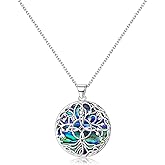 TALYKONG Sobriety Crystal/Abalone Shell/Star of David/Cross Tree of Life/Lotus/Compass Celtic Necklace Jewelry Gifts for Women