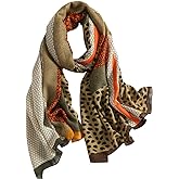 Block Garden Women Animal Print Scarf Cotton-linen Feeling Shawl Wraps Scarves
