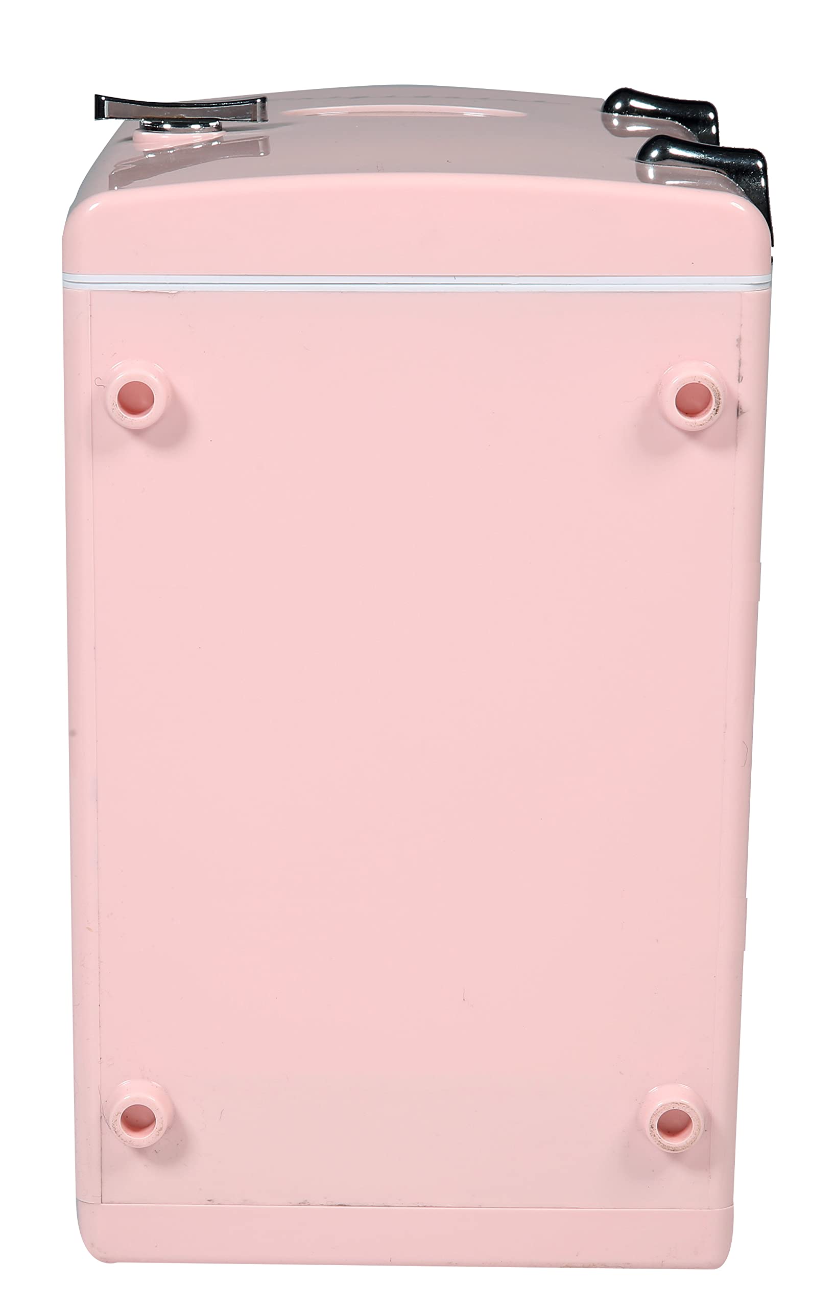 Frigidaire Retro Mini Personal Fridge Cooler, Holds up to 9 Cans, Portable for Car, Office, Bedroom, Dorm Room, or Cabin, Includes 110V AC and 12V DC cords - 11.8"D x 7.1"W x 10.1"H, Pink - Image 2
