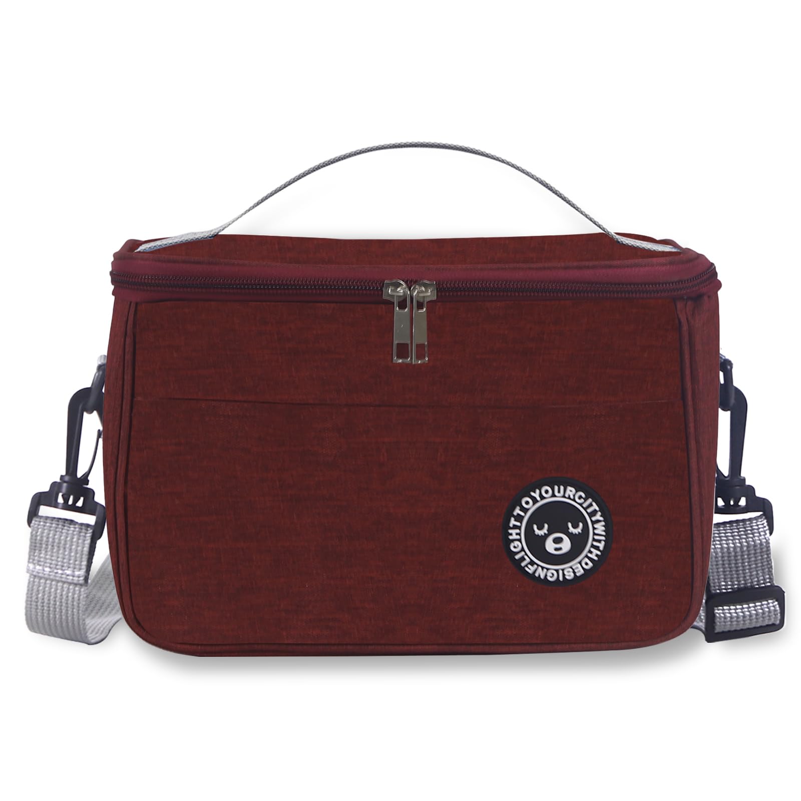 TUXUNQING Cool Bag 12L Foldable Insulated Bag for Picnic, Travel & Work, Reusable Lunch Bag with Carry Handle, Water-Repellent, Suitable for Food, Drinks (Red/29 x 19 x 22 cm)