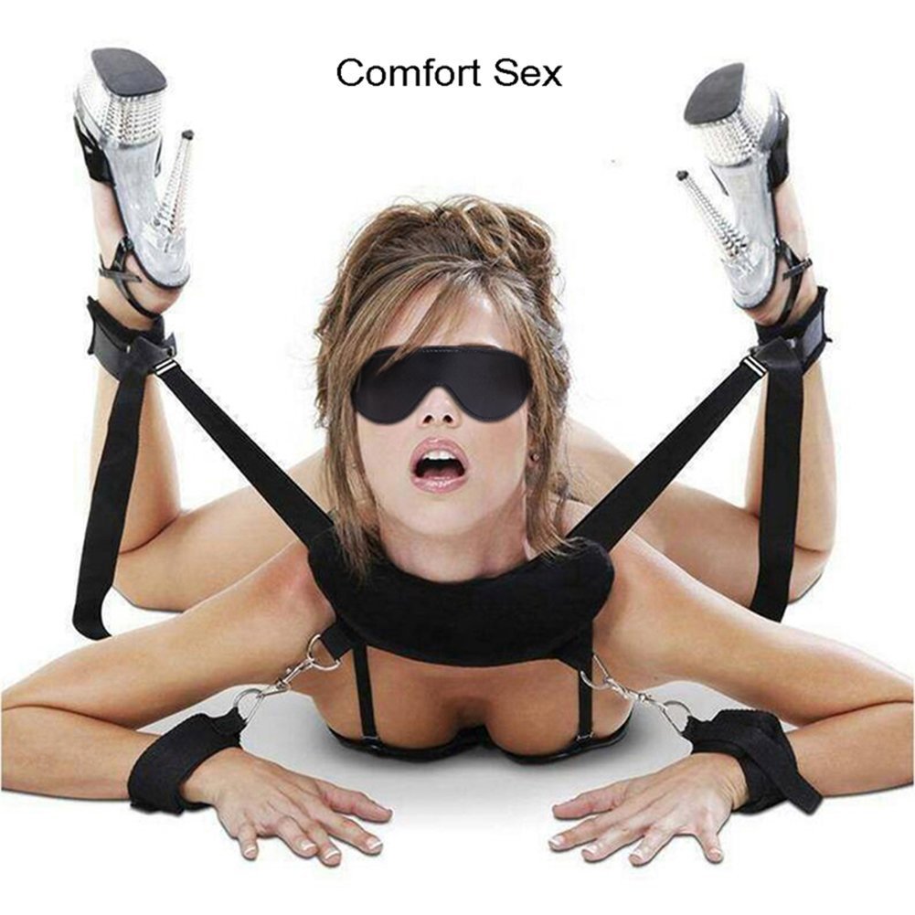 SM Bondage Set in eco pelle open Thigh Spreader corpo Fessel Set mano piede fesseln SM di gioco di ruolo Sex Toy estremamente letti fesseln con manette con maschera per gli occhi per coppie Gays