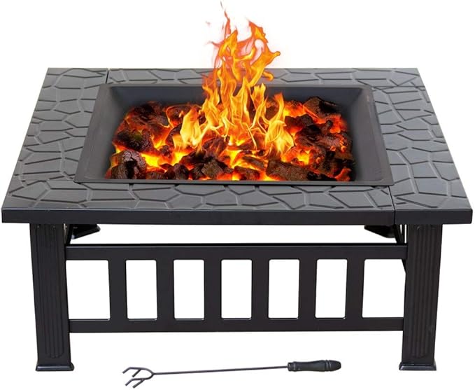 JIACTOP Pozos de Fuego al Aire Libre Metal Resistente Plaza Patio
