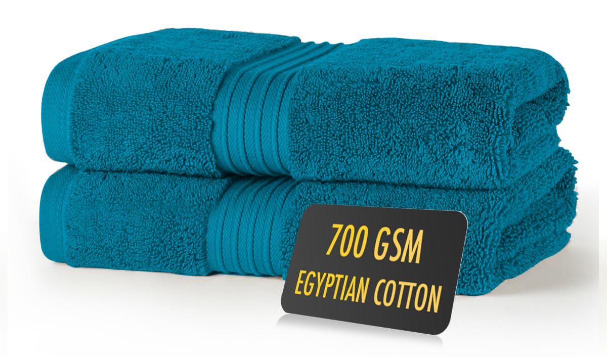 ALSAP Blue Lagoon Hand Towels Pack of 2 - Ultra Soft Super Absorbent 700 GSM Egyptian Cotton Towels - Bathroom Linen Sets - Luxury Hotel Quality Cotton Hand Towels Set Convenient Size 50x85 cm — image 1