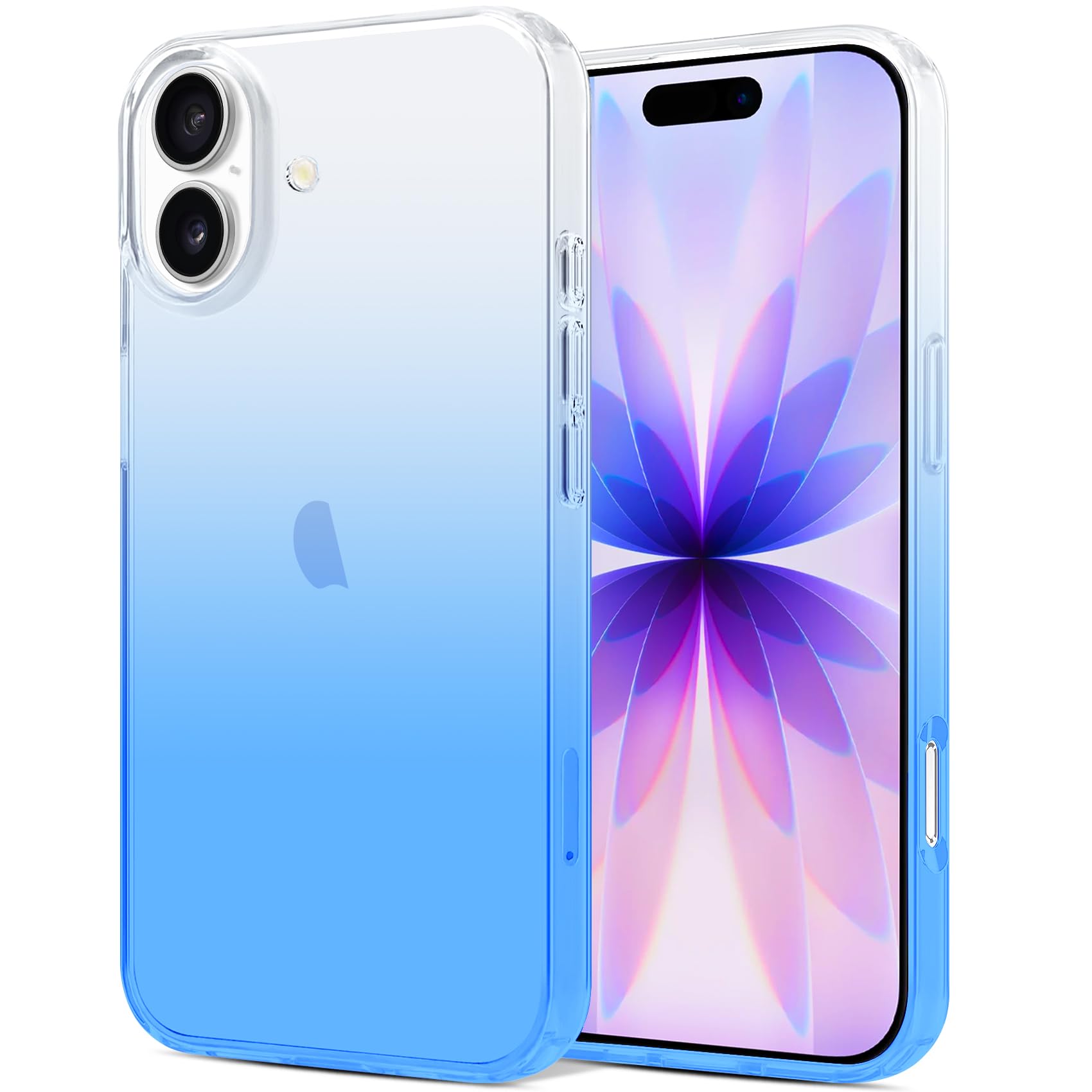 JJGoo Compatible with iPhone 17 Case Clear, Soft Transparent TPU Bumper Cover, Slim Thin Shockproof Phone Case for iPhone 17, Gradient Blue