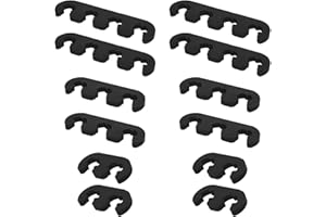 Ohleats 12 PCS Spark Plug Wire Separator, 7mm 8mm 8.5mm 8.8mm Spark Plug Branch Clamp, Car Engine Spark Plug Separators, Vehicle Ignition Wire Separators Holder, Car Accessories (Black)