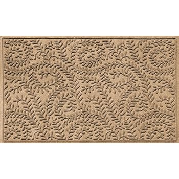 Bungalow Flooring Waterhog Indoor/Outdoor Doormat, 3' x 5', Made in USA, Skid Resistant, Easy to Clean, Catches Water and Debris, Boxwood Collection, Khaki/Camel