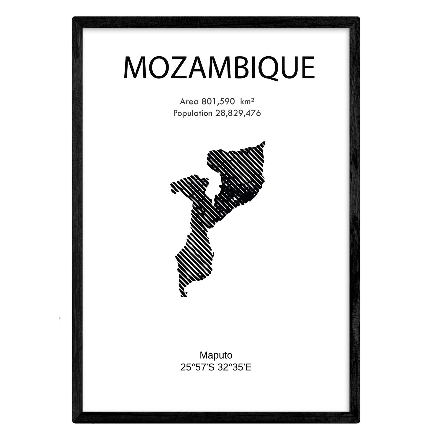Nacnic Poster of Mozambique. Sheets of countries and continents. A3 size — image 1
