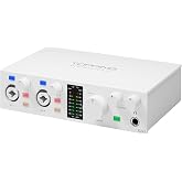 TOPPING E2X2 USB Audio Interface - High-Performance Mixer &amp; Recording Interface for PC, Mac, iPhone &amp; Android - Ultra-Linear Preamp, 48V Phantom Power, Low Noise, Real-Time Monitoring (White)