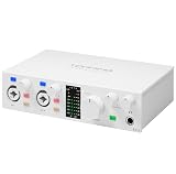 TOPPING E2X2 USB Audio Interface - High-Performance Mixer & Recording Interface for PC, Mac, iPhone & Android - Ultra-Linear Preamp, 48V Phantom Power, Low Noise, Real-Time Monitoring (White)