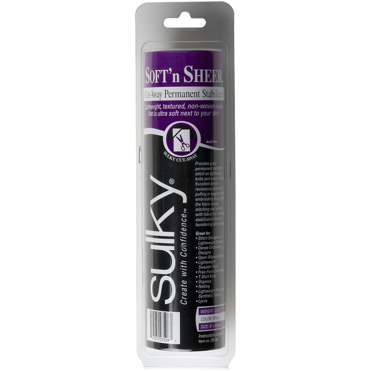 Sulky Nylon Soft and Sheer Cut-Away Permanent Stabilizer-8-inch x 11Yd