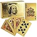 Creative and Beautiful Gold Foil Playing Cards Waterproof Plated Poker 100 Dollar Pattern Design