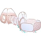 SISTICKER 3 in 1 Kids Play Tent: with Baby Ball Pit and Play Tunnel - Toddler Climbing Toys for Boys Girls Babies - Indoor Outdoor Pop Up Tunnel Toys Gift for Year Old (Balls NOT Included)