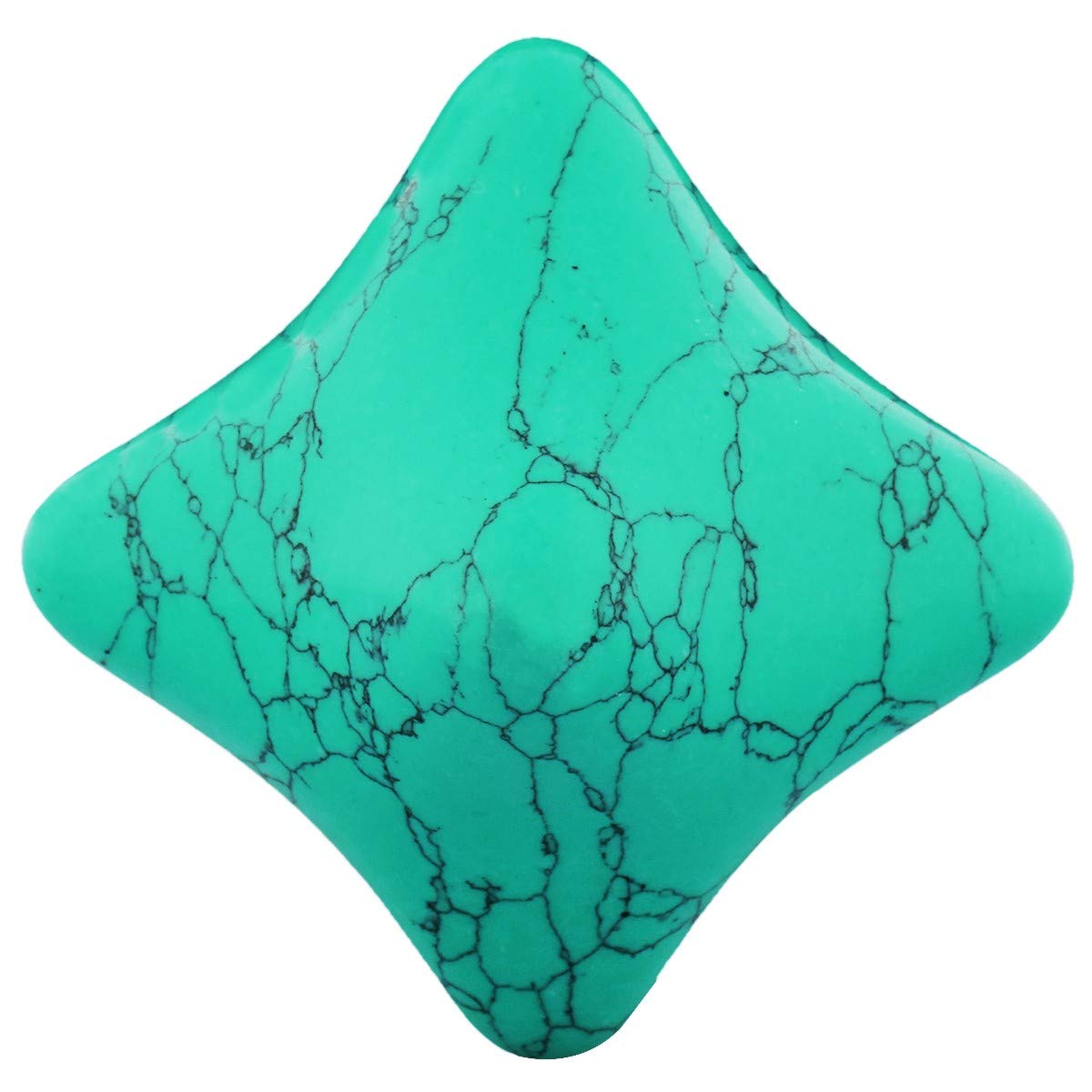 mookaitedecor Green Howlite Turquoise Crystal Palm Worry Stone Hexagonal Star Shaped Crystal Massage Stone Green Worry Stone for Anxiety Stress Relief Manual Massager Crystal Massage Tool