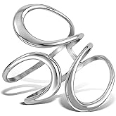 Svozrey Silver Thumb Rings for Women Adjustable Silver Rings for Women Dainty Chunky Open Finger Jewelry Minimalist Statement Line Band Fashion New Year Anniversary Christmas Birthday Jewelry Gifts
