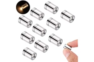 10pcs LED Mini Lights, Small Led Lights for Dollhouse Silver Plastic Battery Included Doll House Electric Lights for Paper La