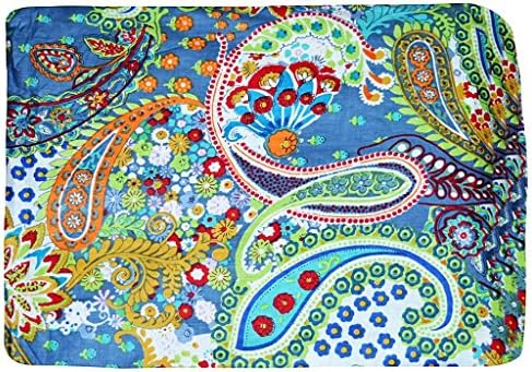 5 Yard Batik Paisley Print Cotton Fabric by yard, Natural Dyes Sanganeri Indian Cotton Fabric Hand Block printed Handmade Cotton Fabric (Ornage)