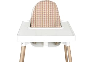 Nibble and Rest IKEA Highchair Cushion Cover for Inflatable Cushion, Compatible for IKEA Antilop Highchair Accessories, Stain-Proof&Wipeable Cushion Cover(Cushion NOT Included) (Pastelchecks)