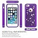 LeYi for iPhone SE Case(2016), iPhone 5 /iPhone 5S Case with Tempered Glass Screen Protector [2 Pack], Glitter Bling Girls Women Heavy Duty Protective Case for iPhone 5S/5/SE Purple