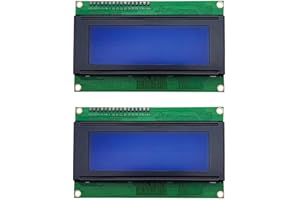 Haldzemo 2004 LCD Screen Display Module 2004A 20x4 White Character Blue Backlight DC 5V (2 Pack)