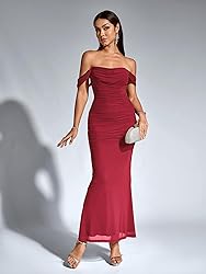 KUTUMAI Off The Shoulder Maxi Long Dress Corset