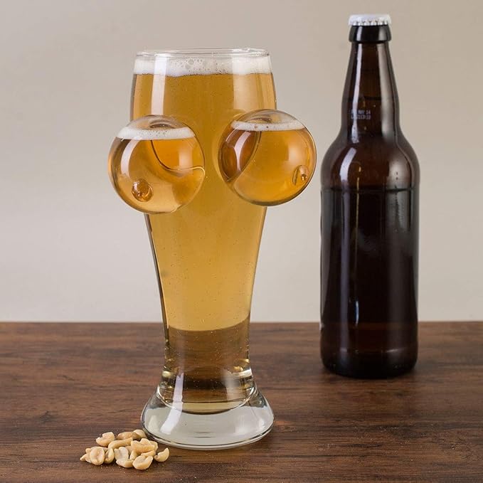 Boobies Novelty Beer Glass, Great for Stag Nights, Gifts for Him