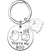 EoffIvan Boo Basket Stuffers For Women Adults Keychain Boo Basket Ideas Spooky Gifts For Girlfriend Boyfriends You Are My-Boo Halloween Keychain Anniversary Christmas Gifts