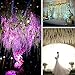 Vopie 12 Piece Artificial Wisteria Vine Ratta Silk Hanging Flower For Wedding Decor, Garden, DIY Living Room, White