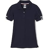 French Toast Girls Puff Sleeve Double Button Polo