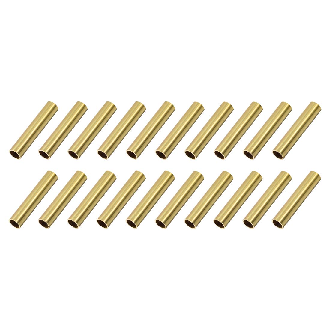 sourcing map Brass Round Tube, 6mm OD 0.5mm Wall Thickness 30mm Length Seamless Pipe Tubing for DIY Crafts 20 Pcs