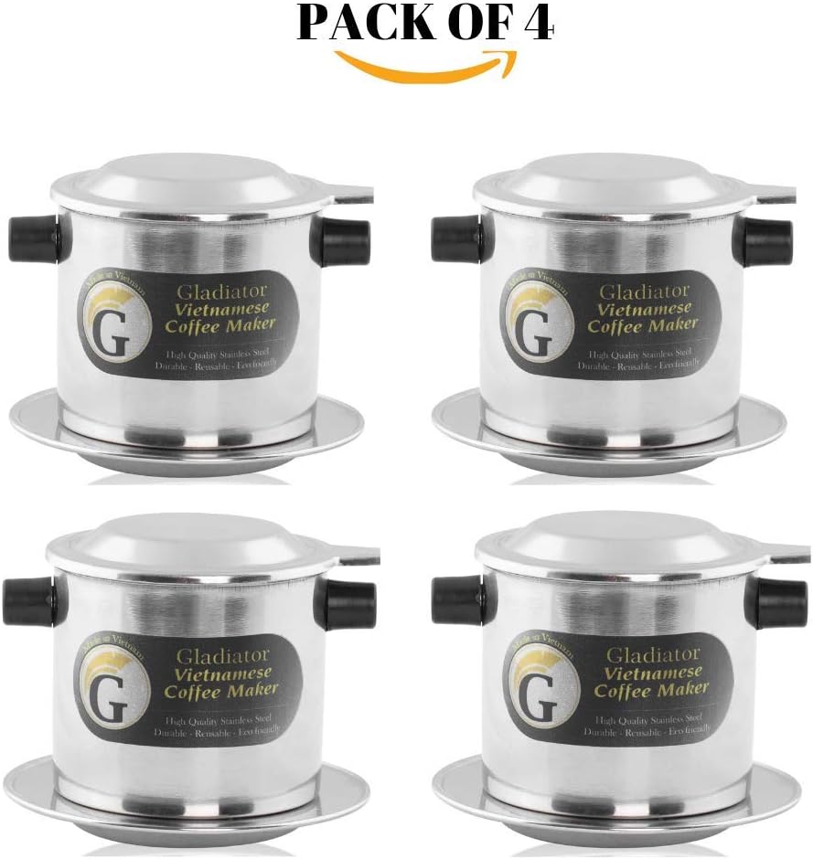 Vietnamese Coffee Maker Filter Set | French Press Style Coffee Filters | Pour Over Coffee Dripper | Portable Coffee Makers | Reusable Coffee Press