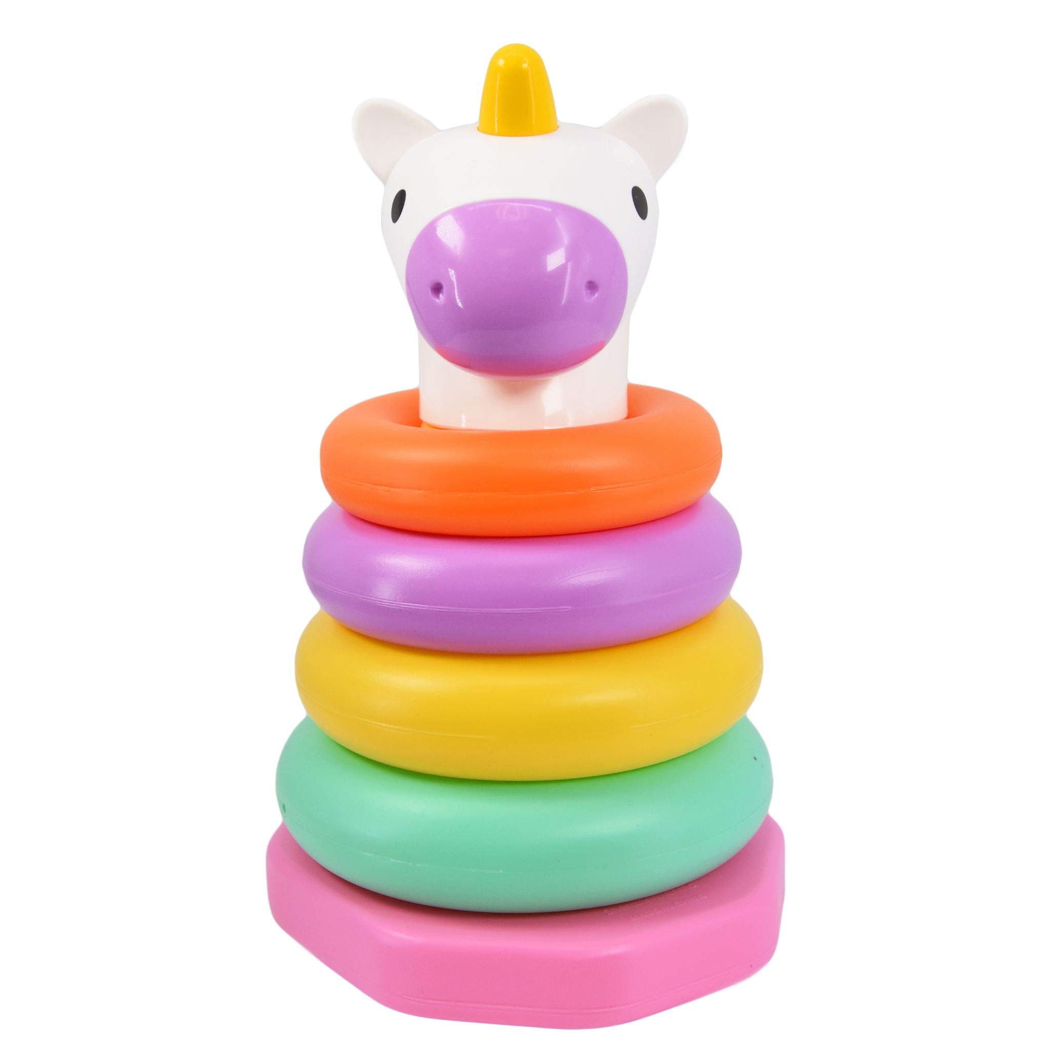 Katies Playpen - Baby Best Buys Cute Una The Unicorn Rainbow Stacker With Rocking Base - Suitable From 6 Months