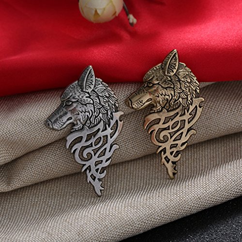 GUAngqi Vintage Europe Wolf Badge Brooch Lapel Pin Men Women Shirt Suit Jewelry Gift