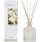 Cocorrína Reed Diffuser - Water Lily 6.76oz Diffuser with Sticks Home Fragrance Essential Oil Reed Diffuser for Home Bedroom