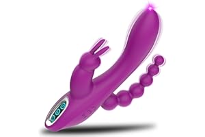 G-Spot Rabbit Anal Dildo Vibrator - 3 in 1 Adorime Adult Sex Toys with 7 Vibrating Modes for Women, Silicone Waterproof Recha