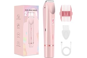 CHECKSIMPLE Bikini Trimmer for Women,Dermave Bikini Shaver,Electric Razors for Women Pubic Hair (Pink)