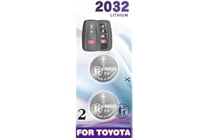 IYUKETROR Replacement for Toyota Key Fob Battery, CR2032 Key Fob Batteries fits RAV4 Camry Corolla Highlander Prius Sienna Tacoma Tundra 4Runner Avalon CHR Sequioa Supra GR86 (Pack of 2) Smart Remote Battery