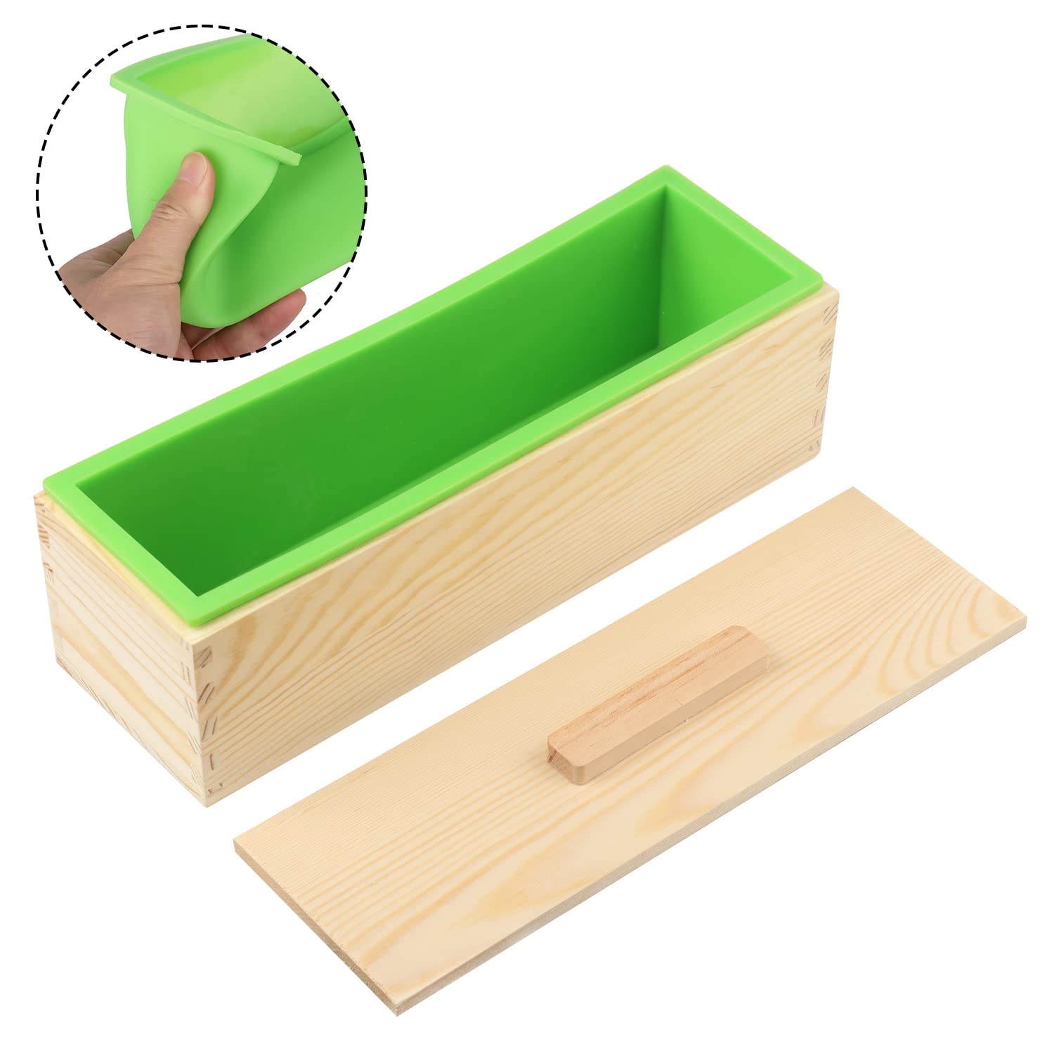 Soap Loaf Box, 42 oz Soap Box for Soap Making with Wooden Boxes, Set of 4, Soap Bar Box Can Be Used for Homemade Soap Produce, Soap Making, Ideal Size and Large Capacity, by GNIEMCKIN