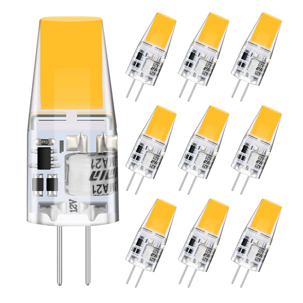 tkhetiana G4 LED Bulbs, 3W LED Light Bulb Warm White 3000K,Replacement for 30 W Halogen Lamps, 12 V AC/DC, 360° Beam Angle, Pack of 10