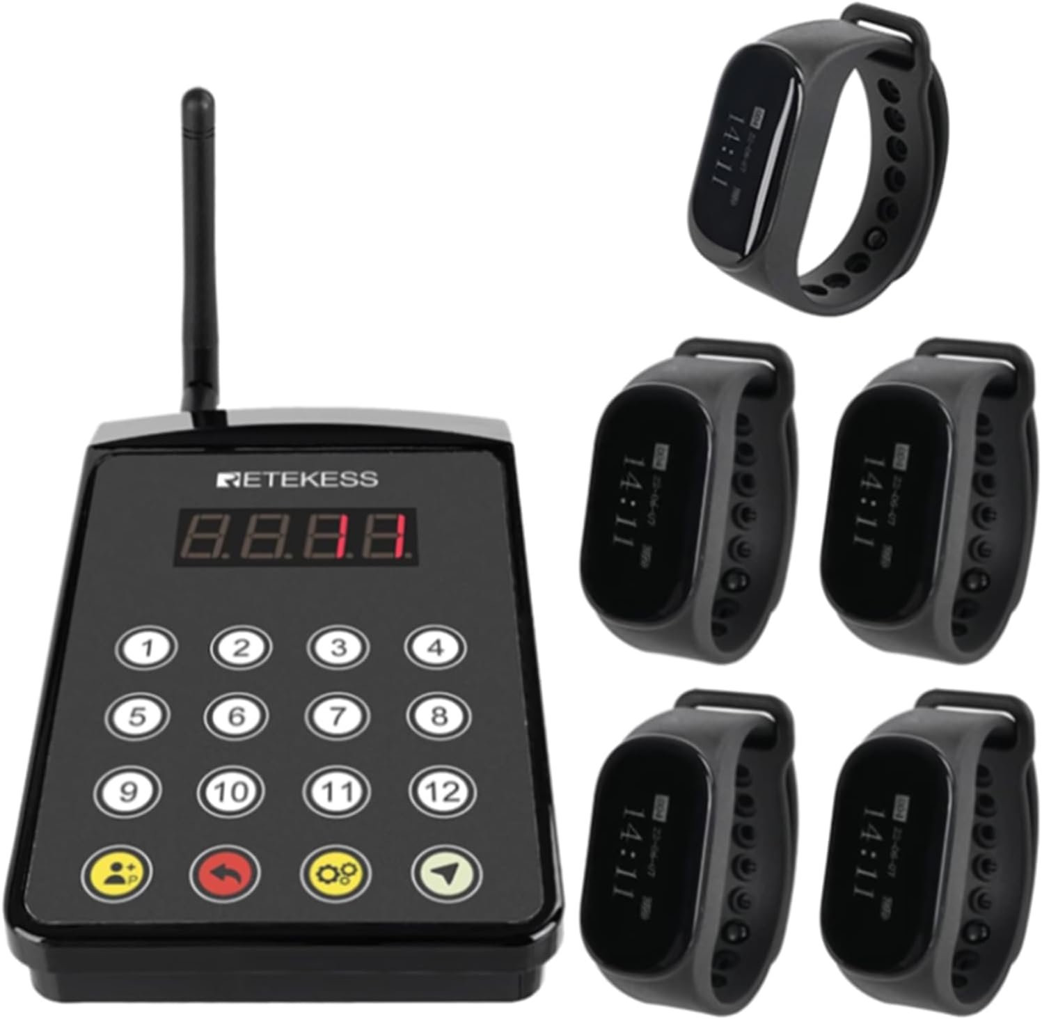 Retekess TD154 Restaurant Pager,Kitchen Waiter Calling System,Pagers and Beepers,Chef Press a Button to Buzzer Waiter to Pick up Dishes,48h Standby,for Restaurant Kitchen Hotel