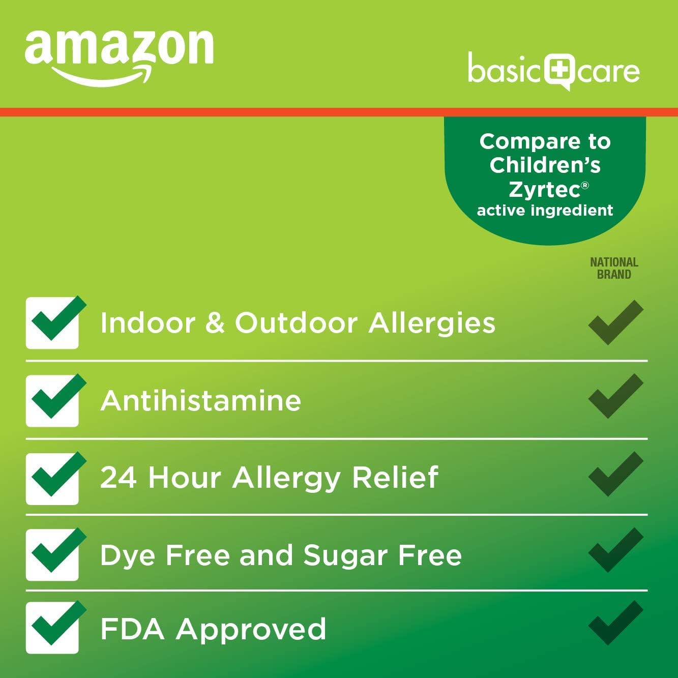  Basic Care Children’s All Day Allergy, Cetirizine Hydrochloride Oral Solution 1 mg/mL, Grape Flavor, 8 Fluid Ounces: Health & Personal Care