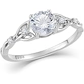 Celtic Knot Ring for Women 925 Sterling Silver Promise Ring for Her