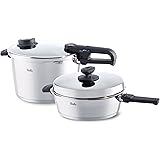 Fissler Vitavit PremiumPressure-Cooker Set of 4-Pcs. 1 Pressure Cooker 8.5 Quart, Skillet 4.2 Quart, 1 Metal Lid – Induction