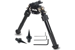 UUQ QV8 6-9 Inches Tactical Rifle Adjustable Bipod for Hunting and Shooting, Mount Base for Mlok Handguards, Directly Attach 