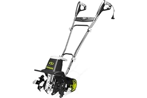 Sun Joe Corded Electric Garden Tiller & Cultivator with Steel Tines, 16 Inch, 13.5-Amp Motor - Heavy-Duty Tilling Machine for Lawn, Yard, and Gardening Care, TJ604E